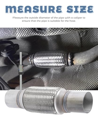 UNLRAE Flex Pipe,Heavy Duty Exhaust Flex Pipe,Car Accessories Stainless Steel Flexible Exhaust Pipes,Universal Muffler Tube Automotive Replacement,Suitable for Most Cars,Trucks (2.25"x6"/10")