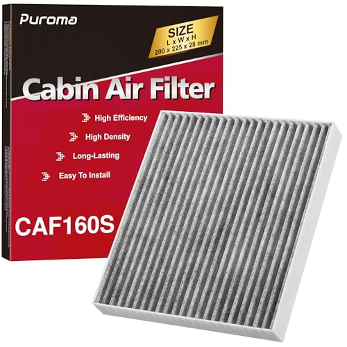 Puroma Cabin Air Filter with Activated Carbon, Compatible with CF12160, CAF1948P, Hyundai Kona 18-23, Tucson 16-21, Veloster 19-21, Venue 20-24, KIA Seltos 21-24, Soul 20-24, Sportage 17-22
