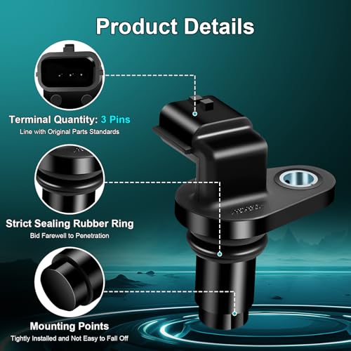 Camshaft Position Sensor compatible with Nissan Altima Rogue Rogue Select Sentra Murano Pathfinder Maxima Quest Infiniti QX6 Q50 G25 G35 M35 M35h Q70 JX35 FX35 2006-2020 Replaces 237311KC1A PC775 2Pcs