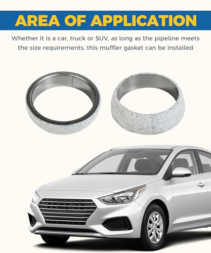 UBOG Exhaust Gasket,Car Accessories Exhaust Flange Gasket,2 Inch 2.25 Inch 2.5 Inch 3 Inch Exhaust Manifold Gasket,Car Exhaust Donut Gasket Seal Ring Replacement,Suitable for Cars Trucks (2inch)