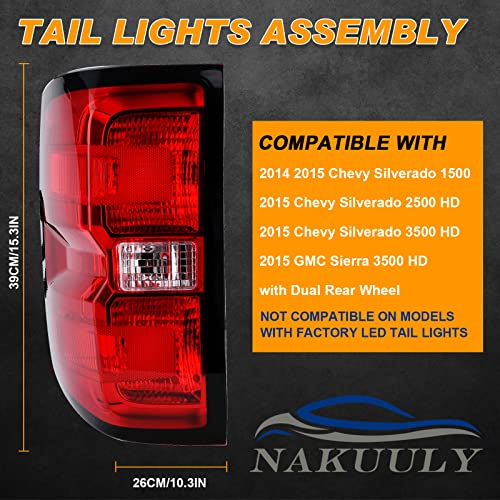 Right Tail Light Compatible With 2014 2015 Chevy Silverado 1500 2500 3500