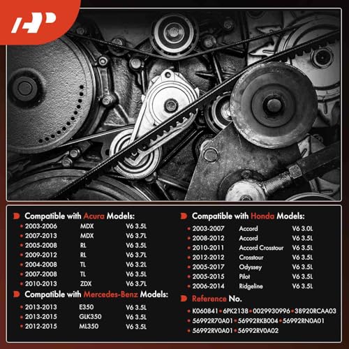 A-Premium 84.06 In Serpentine Drive Belt Compatible with Honda, Acure & Mercedes-Benz - Accord 2003-2012, Pilot 2005-2015, Odyssey, MDX, E350, GLK350, ML350, Ridgeline, TL, Crosstour, ZDX, RL