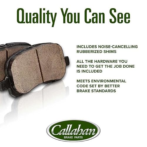 Callahan Brake Parts Front and Rear Brake Kit For Chevrolet Colorado 2015-20 | GMC Canyon 2015-20 - Drilled & Slotted Disc Rotors with Ceramic Brake Pads + Hardware, EBYK028821