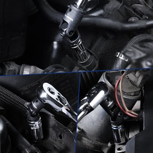 WORKPRO Universal Joint Socket Adapter Set, 3-Piece 1/4" 3/8" 1/2" Drive