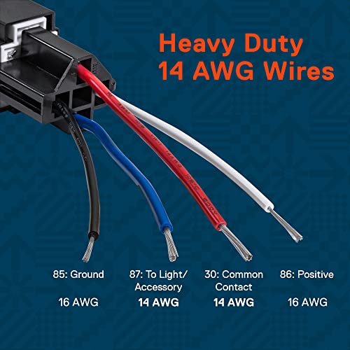 True MODS 6 Pack 4-Pin 12V Bosch Style Fused Relay Switch Kit [Interlocking Harness Socket Holder] [14 AWG Hot Wires] [SPST] [30 Amp] 12 Volt Automotive relays with Fuse for Auto Cars