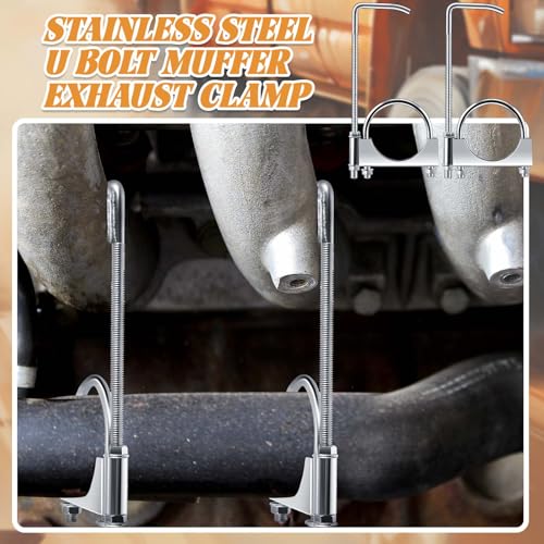Datanly 1 Pcs 2.5 Inch Universal Exhaust Clamp with Hanger, Made of Heavy-duty Clamp with Rear Muffler Hanger Exhaust Pipe for Cars, Trucks Pipes
