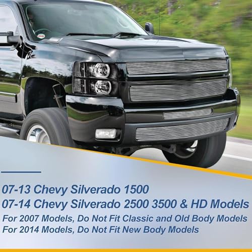 APSVE Headlights Assembly w/Bulb & Wiring Harness for 2007-2013 Chevy Silverado 1500, 07-14 Silverado 2500HD 3500HD Replacement Headlamp Assembly, Black Housing Clear Side