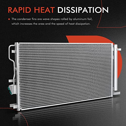 A-Premium Air Conditioning A/C Condenser Compatible with Cadillac Escalade ESV & Chevrolet Silverado 1500/2500/3500, Suburban 1500/2500/3500, Tahoe & Hummer H1, H2 & More, Replace# 20913751, 25967385
