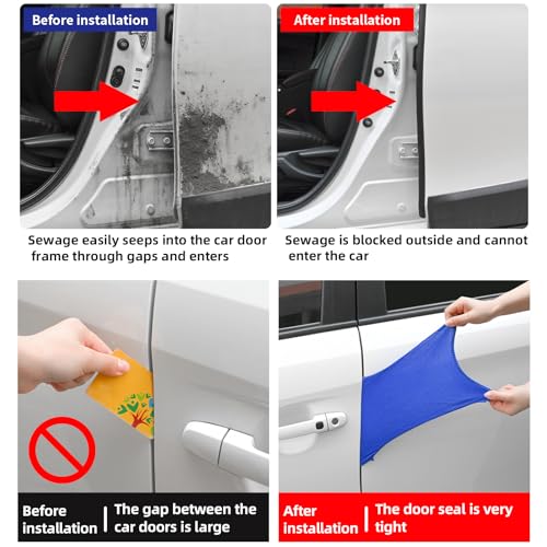 MaxPrinzel car Silent Sealing Strip B-Pillar 2 Pieces * 0.8m Windproof, dust-Proof, Noise reducing Steel Frame with Buckle EPDM (Black) Rubber Strip