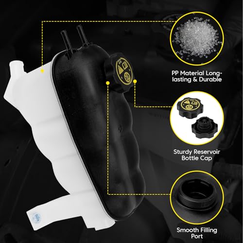 YEHERIT 603-973 Coolant Expansion Reservoir Tank with Cap Compatible with Chevy Silverado 1500 2500 Tahoe, GMC Sierra 1500 Yukon, Cadillac Escalade 2014-2020 Replace# 22856231, 3014134