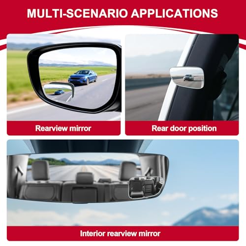LivTee Blind Spot Car Mirror, HD Glass Frameless Convex Side Mirror Blindspot, Wide Angle Rear View Mirrors for SUVs, Trucks and RVs - Car Accessories