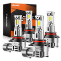 SEALIGHT 9005 9006 Bulbs Combo, 800% Brightness 100000LM, 6500K White Super Bright 9005/HB3 9006/HB4 Fog Light Bulbs, Plug and Play, Pack of 4