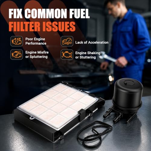 6.7 Powerstroke Fuel Filter Element - Compatible with 2017 2018 2019 2020 2021 2022 6.7L Ford F-250 Super Dury, F-350 Super Duty - Replace # FD-4624 FD-4625 HC3Z-9N184-B HC3Z-9N184-C