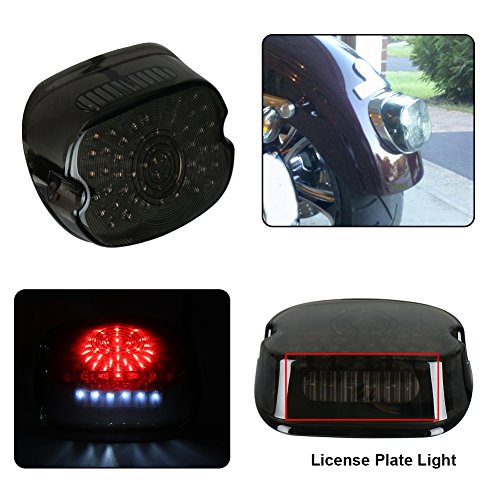 MOVOTOR Led Tail Light LED Brake Turn Signal Rear Light Low Profile Smoked Taillights Compatible with Harley Davidson Dyna Sportster 883 1200 Road King