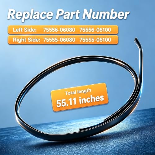 HIMARKLIF Roof Drip Molding Weatherstrip, Car Roof Seal Strip Compatible with Toyota Camry 2012-2017 Replace # 75555-06080 75555-06100 75556-06080 75556-06100 (Left & Right Side)