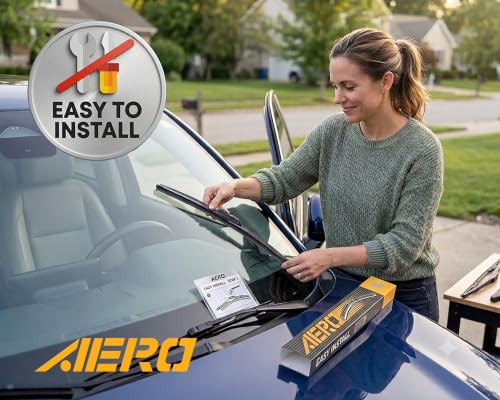 AERO Voyager 22" + 22" Windshield Wipers, Premium All-Season Automotive Replacement Wiper Blades with Extra Rubber Refills + 1-Year Warranty (Pack of 2)
