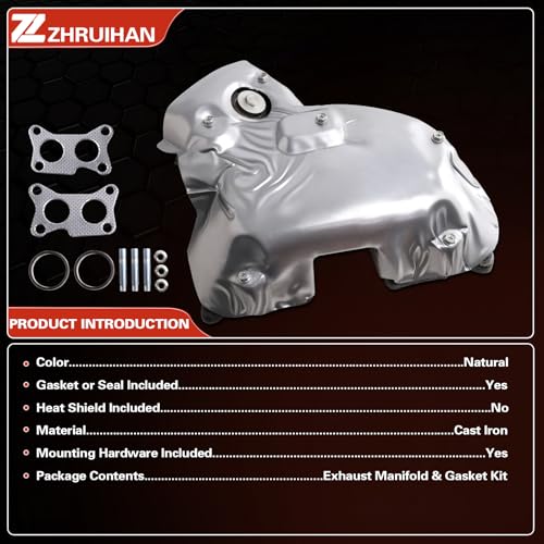 ZHRUIHAN Exhaust Manifold Kit With Includes Required Gaskets and Hardware Compatible witht 1990-1994 D21 Pickup & 1995-1997 Pickup 2.4L L4, OE : 674-549 EPA
