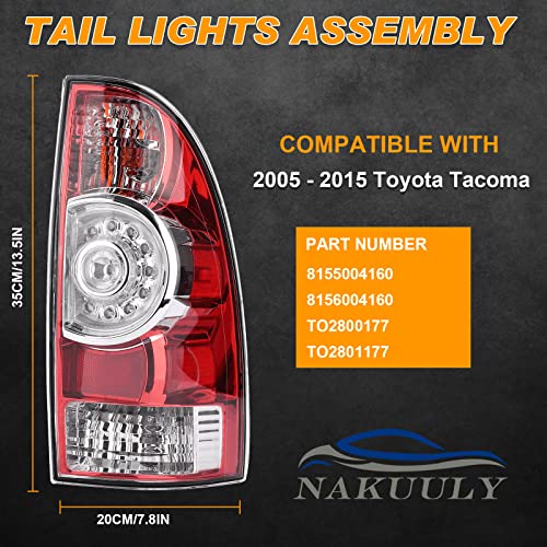 Nakuuly Tail Lights Compatible With 2005-2015 Tacoma Left and Right Side