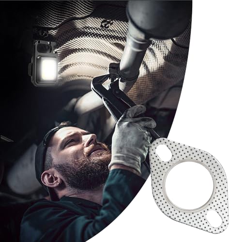 2PCS Car Exhaust Gasket,2.25" 2-Bolt Exhaust Flange Gasket Car Accessories,Professional Exhaust Manifold Gasket Made of High Temp Gasket Material (2.25 inch)