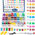 Eoppen 320Pcs Car Fuses Assortment Kit with Fuse Puller and Tester, Standard & Mini & Low Profile Mini Fuse Kit, Low and Tall/STD Profile Box Shaped Automotive Fuse