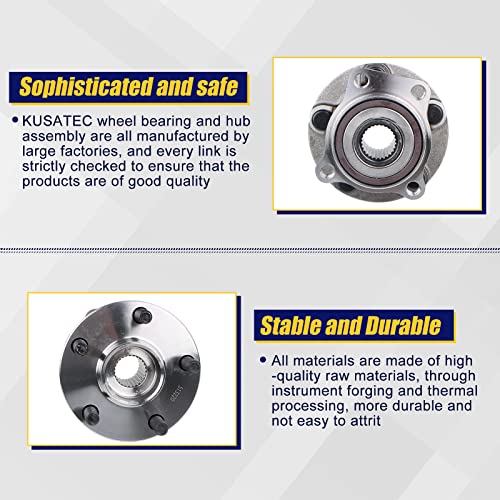 KUSATEC 513220 2PCS Front Wheel Bearing and Hub Assembly Compatible with Subaru Outback Legacy 2005 2006 2007 2008 2009 2010 2011 2012 2013 2014, 5 Lug Bolts w/ABS
