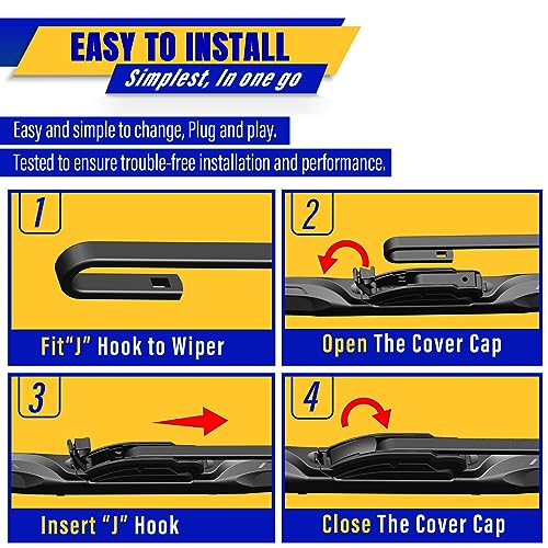 3 wipers Replacement for 2010-2015 Lexus RX450h/2010-2015 Lexus RX350, Windshield Wiper Blades Original Equipment Replacement - 26"/22"/16" (Set of 3) U/J HOOK