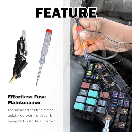 120PCS Car Fuses Assortment Kit Multi-Size,Automotive Fuses Kit with Car Fuse Tester & Puller Tool,Universal Cars Fuse Kits for 35A 30A 25A 20A 15A 10A 7.5A 5A 3A 2A