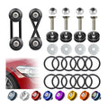 BFXM Universal Bumper Clips, Front Rear Bumper Quick Release Kit, Bumper Holders for Cars (4 Black Bumper Quick Release Tabs and 12 Customized O-Rings)