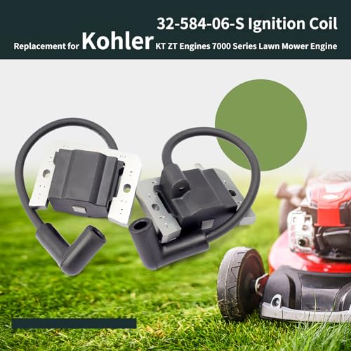 ALLCSM 32-584-06-S Ignition Coil Module 2 Pack Compatible with Kohler KT ZT Engines 7000 Series Lawn Mower KT610 KT715 KT740 ZT720 ZT730 Replaces 3258406-S 32 584 06-S 3258406 3258406S 32 584 06 S