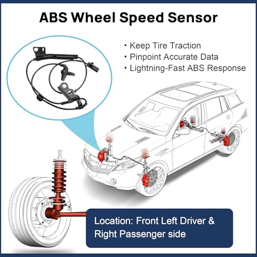 ABS Wheel Speed Sensor Front Left and Right Fits for 2009-2019 Toyota Corolla, 2009-2014 Matrix, 2009-2010 Pontiac Vibe, Driver and Passenger Side ABS Sensors, ALS2316 AB1034 8954202090 19353985, 2PCS