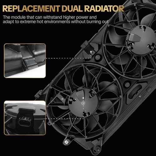 AUTISTOP 620-654 Engine Radiator Cooling Fan Assembly for 2007-2013 Chevy Avalanche Silverado Suburban Escalade Tahoe Sierra Yukon Silverado 620654 15780788
