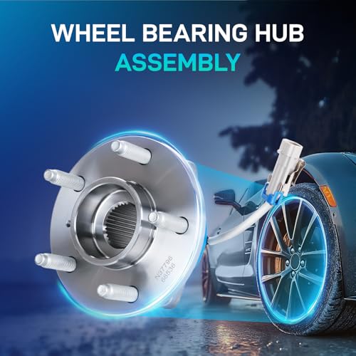 BDELI 2 Pack Front Wheel Bearing and Hub Assembly 513121 Replace for 00-11 Chevy Impala, 97-08 Pontiac Grand Prix, 06-09 Cadillac DTS, 99-02 Eldorado, 05-09 Buick Lacrosse, 06-11 Lucerne, 5 Lug w/ABS