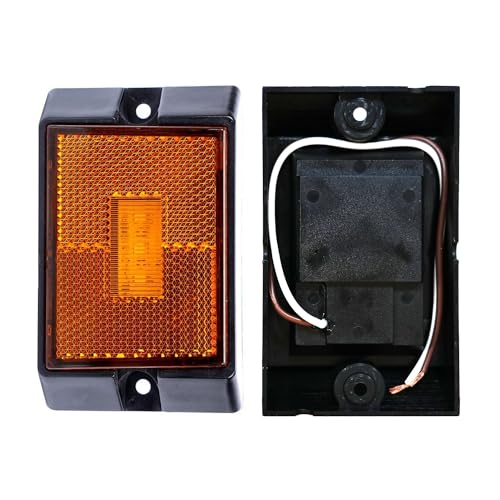 CZC AUTO LED Amber Side Marker Lights Sealed Submersible LED Clearance Reflector Lamps Waterproof Trailer Running Lights for 12V Boat Trailer Truck Marine RV (2 pack)