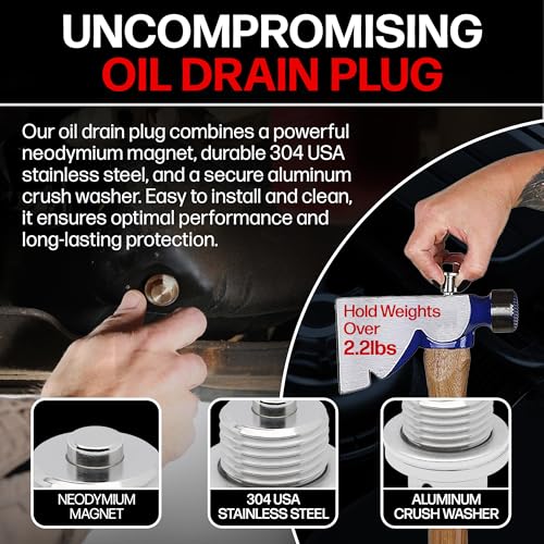 Votex - Made in USA - M16 X 1.5 MM Magnetic Engine Oil Drain Plug fits Mini, Subaru, Toyota, and More - Stainless Steel - Part Number DP009