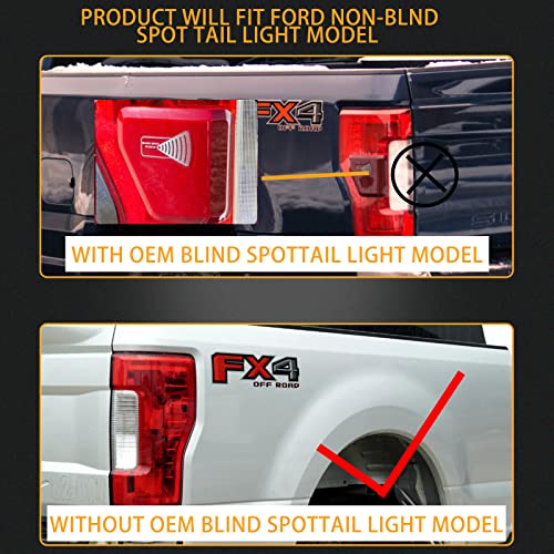Right Passenger Side Rear Tail Light Assembly Compatible With 2017-2019 Ford F-250 F-350 Super Duty Tail Light Rear Brake Lamps Replacement Taillights (w/o Blind Spot) (w/o LED)