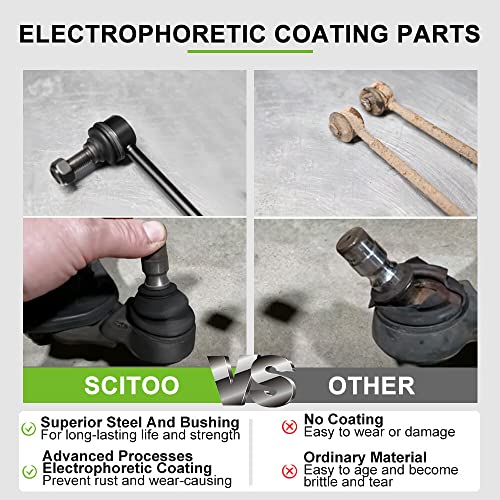 SCITOO 6pcs Front Suspension Kit Lower Control Arm And Ball Joint Outer Tie Rod End Sway Bar End Link Replacement for 2007-2014 for Ford Edge for Lincoln MKX