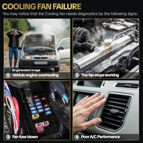 AUTISTOP 620-225 AC Condenser Cooling Radiator Fan Assembly Fits for 2003 2004 2005 2006 2007 Accord L4 2.4L Gas 620225 630840
