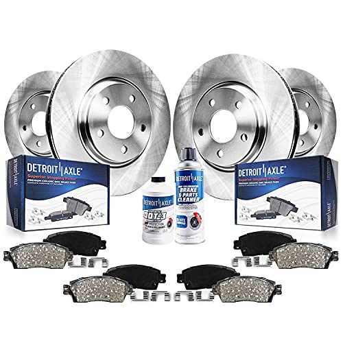 Detroit Axle - Brake Kit for 2002-2005 Dodge Ram 1500, 2004-2006 Durango, Front & Rear Disc Brake Rotors Ceramic Brakes Pads Replacement : 13.23" inch Front Rotor