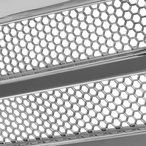 Front Grille Assembly Compatible With Dodge Ram 1500 Grill 1994-2002 / Ram 2500 3500 1994-2001 With Chrome Frame Shell With Chrome Honeycomb Mesh Insert (Except Sport Package)
