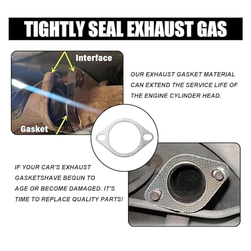 JOYCOURT 2PCS 2-Bolt 2.5-Inch Car Exhaust Flange Gasket, Ultra Seal Gasket