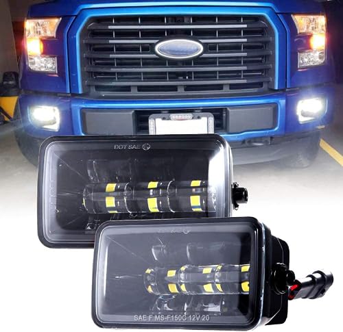 BICYACO Upgrade LED Fog Lights for 2015-2020 Ford F150, 2017-2022 F250 F350 F450 F550 Super Duty, 4 Inch LED Fog Light Assembly Kit,36W Waterproof Bumper Lamps Set-1 Pair