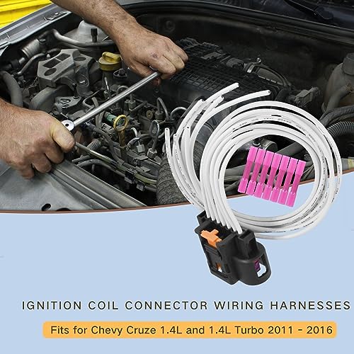 Ignition Coil Connector Wiring Harnesses Compatible with Chevy Cruze 1.4L and 1.4L Turbo 2011-2016 Replaces 13355825 19300475 19300958