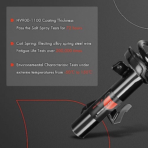 A-Premium Front Pair (2) Complete Strut & Coil Spring Assembly with Volvo C30 2007-2013, C70 2008-2013, S40 2004-2011, V50 2005-2011, Driver & Passenger