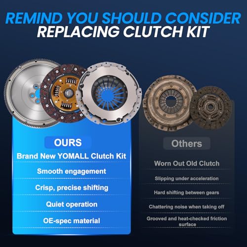 YOMALL Transmission Clutch Kit with Flywheel & Alignment Tool – Compatible with Jetta Golf Beetle 1998-2006 1.8L 1.9L & TT 2000-2006 1.8L Manual Transmission – Replace 17-050 17-072
