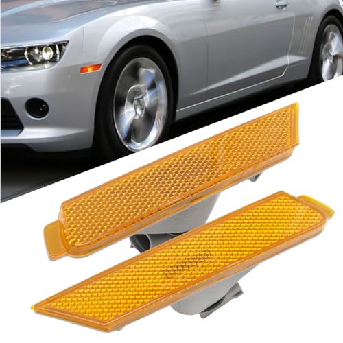 Saihisday 2Pcs 92246244 Amber Lens Front Bumper Side Marker Light Assembly, Replacement for Chevrolet Camaro 2010-2015, Replaces 92246245 GM2551197 GM2550197