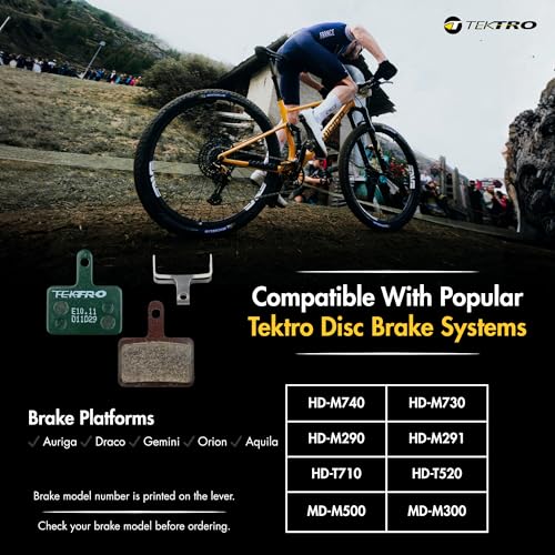 TEKTRO E10.11 Resin Disc Brake Pads | Organic Resin | Smooth & Powerful Braking | Easy Replacement