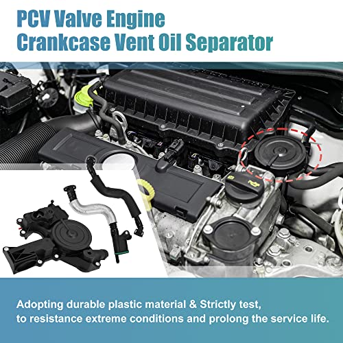 X AUTOHAUX PCV Valve Engine Crankcase Vent Oil Separator Breather Hose Exhaust Pipe Kit 06H103495AH for VW Beetle CC Jetta GTI Passat Tiguan for Audi A3 A4 A5 Q5 TT 2.0L L4 ONLY