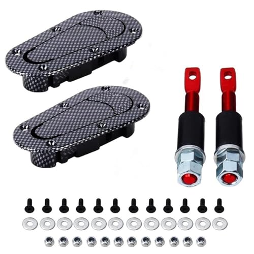 A Set of Hood Pins Universal Plus Flush Hood Latch and Pin Kit Hood Latches Plus Flush Mount Latch Kit Lock Black Carbon Fiber Gift Refit Car Aero Catch