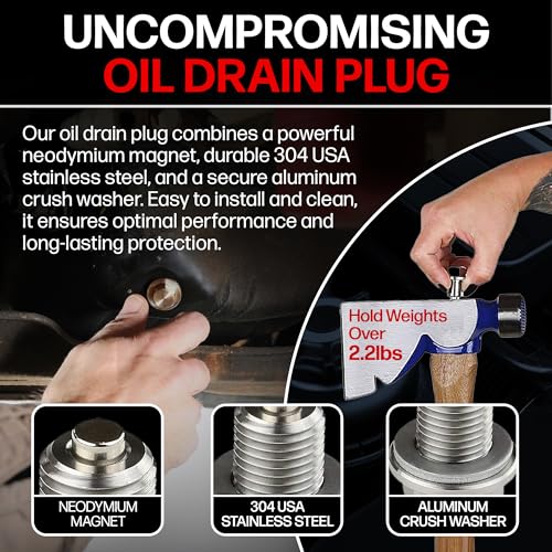 Votex - Made in USA - M18 x 1.5 X 15MM Stainless Steel Neodymium Magnetic Oil Drain Plug fits Ram Cummins 5.9 and 6.7 - Part Number DP046