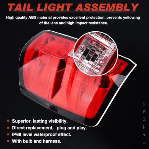 Tail Light Compatible With 2014-2019 Chevy Silverado 1500 Driver Side
